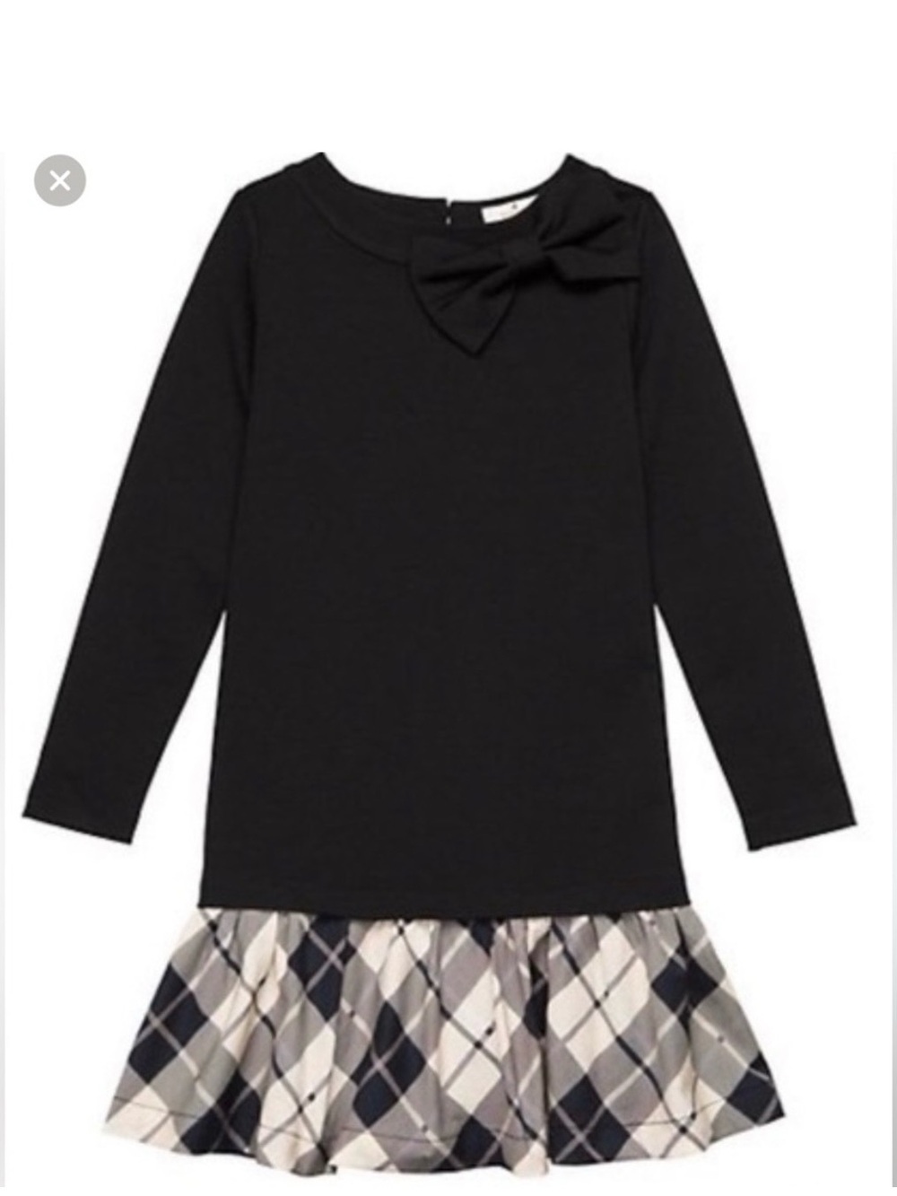 8Y Kate Spade Skirt the Rules black plaid trim party dress LN